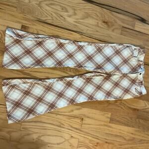 Hollister High-Rise Retro Flare Plaid Pants Size Size Medium